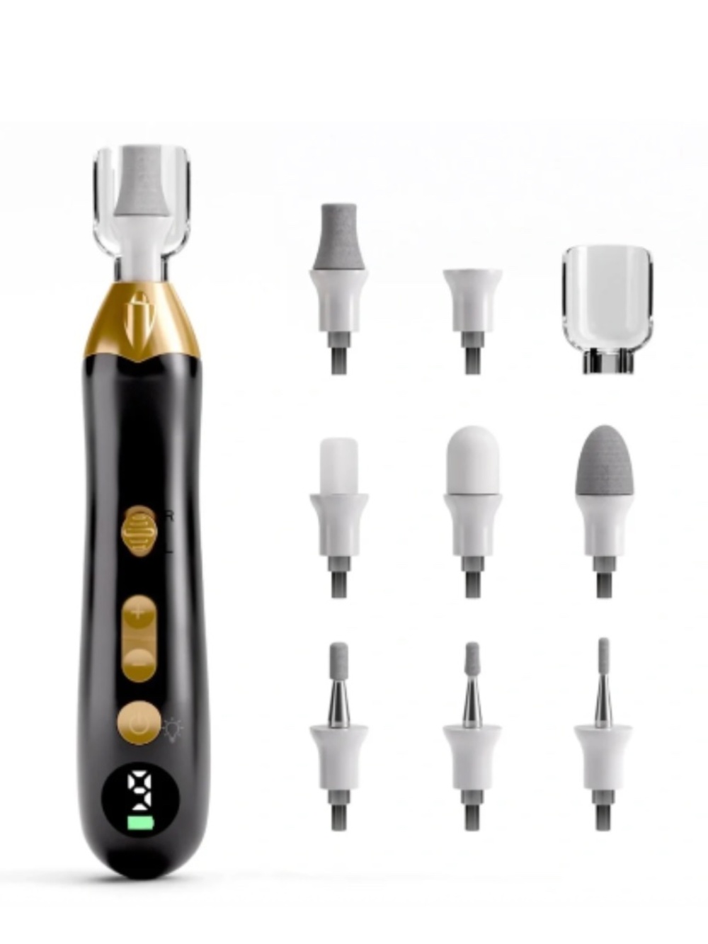 Black And Gold Rechargeable Electric Nail Drill And Callus Remover